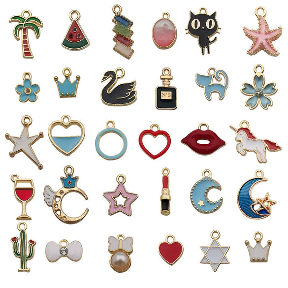Alloy Accessories With Oil Drop And Totem Cartoon Style Pendant For Earrings Necklace Bracelet Key Chain