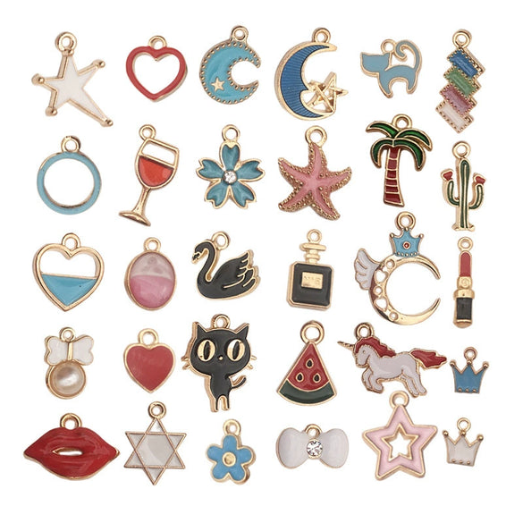 Alloy Accessories With Oil Drop And Totem Cartoon Style Pendant For Earrings Necklace Bracelet Key Chain