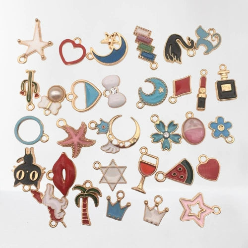 Alloy Accessories With Oil Drop And Totem Cartoon Style Pendant For Earrings Necklace Bracelet Key Chain