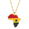 Alloy Africa Map Pendant Necklace With Electroplating Unisex Style
