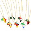 Alloy Africa Map Pendant Necklace With Electroplating Unisex Style