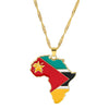 Alloy Africa Map Pendant Necklace With Electroplating Unisex Style
