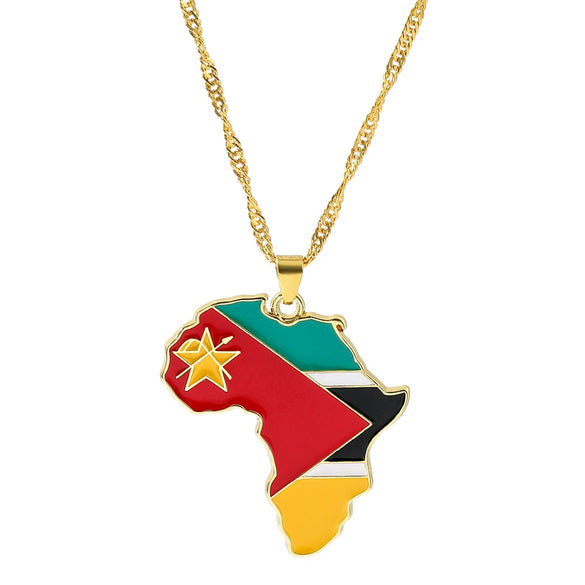 Alloy Africa Map Pendant Necklace With Electroplating Unisex Style