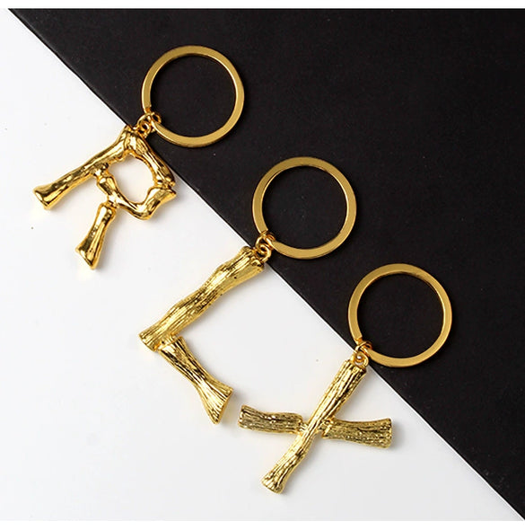 Alloy Alphabet Letter Keychain Pendant Creative Fashion Key Ring And Bag Charm Accessory Gift