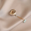 Alloy Ancient Style Elegant Bamboo Brooch For Women With Electroplating And Tassel Pendant
