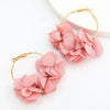 Alloy And Cloth Flower Earrings For Women