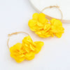 Alloy And Cloth Flower Earrings For Women