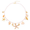 Alloy And Imitation Pearl Shell Chain With Sea Life Pendant Necklace And Bracelet Electroplated Ocean Style For Women