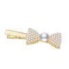 Alloy And Natural Freshwater Pearl Beaded Women's Hairpin Sweet Bow Clip
