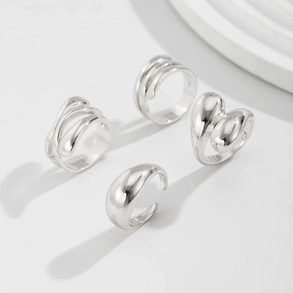 Alloy And Pearl Irregular Pleated Water Drop Cross Bracelet With Ins Style And Electroplating