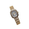Alloy And Stainless Steel Diamondencrusted Oval Eggshaped Women's Casual Bracelet Watch