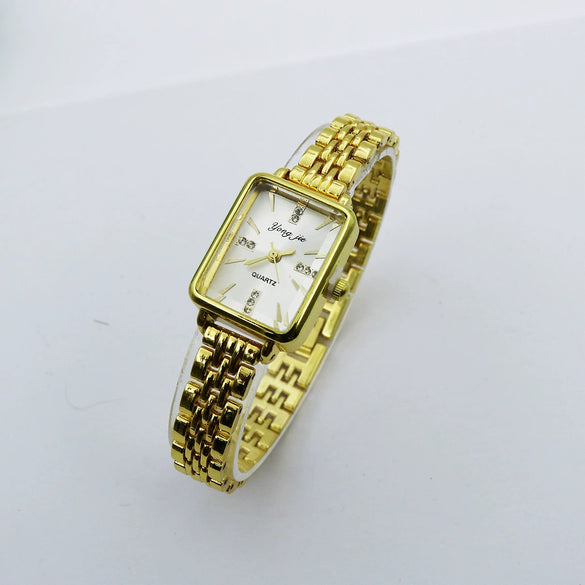 Alloy And Stainless Steel Square Casual Women's Bracelet Watch