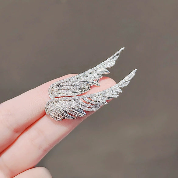 Alloy Angel Wings Feather Brooch Electroplated For Women And Men