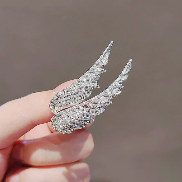Alloy Angel Wings Feather Brooch Electroplated For Women And Men
