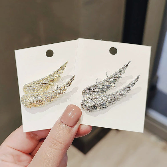 Alloy Angel Wings Feather Brooch Electroplated Natural Style Unisex Luxury Pin Suit Accessory