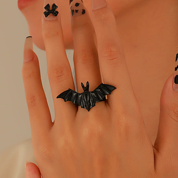 Alloy Animal Bat Butterfly Gothic Dark Fashion Punk Female Ring With Electroplating