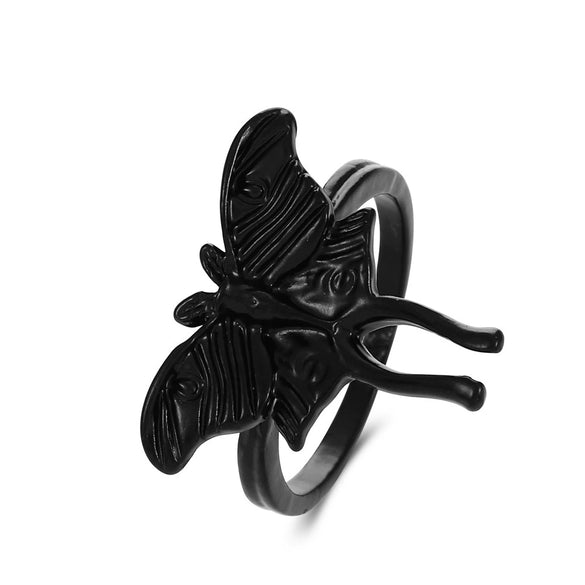 Alloy Animal Bat Butterfly Gothic Dark Fashion Punk Female Ring With Electroplating
