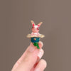 Alloy Animal Cartoon Rabbit Magic Hat Brooch For Women With Electroplating Design