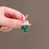 Alloy Animal Cartoon Rabbit Magic Hat Brooch For Women With Electroplating Design
