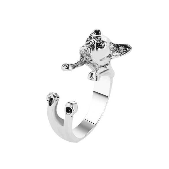 Alloy Animal Dachshund Fashion Ring With Electroplating Treatment