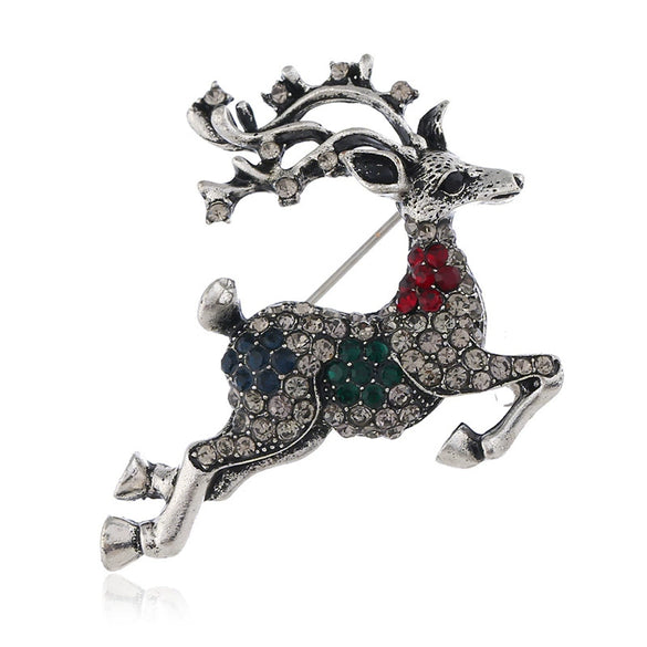 Alloy Animal Deer Diamond Brooch For Women