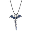 Alloy Animal Flying Dragon Shape Pendant Necklace With Oil Dripping Design Retro Disco Hiphop Style Unisex
