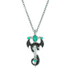 Alloy Animal Flying Dragon Shape Pendant Necklace With Oil Dripping Design Retro Disco Hiphop Style Unisex