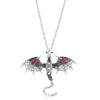 Alloy Animal Flying Dragon Shape Pendant Necklace With Oil Dripping Design Retro Disco Hiphop Style Unisex