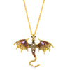 Alloy Animal Flying Dragon Shape Pendant Necklace With Oil Dripping Design Retro Disco Hiphop Style Unisex