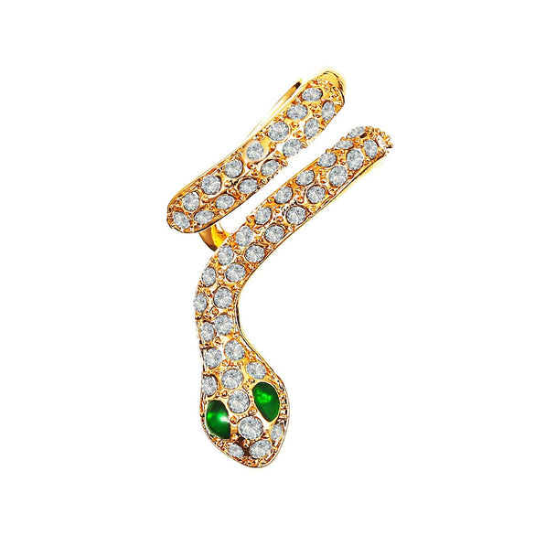 Alloy Animal Geometric Diamond Inlaid Retro Exaggerated Snake Earrings For Women