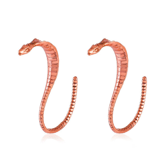 Alloy Animal Geometric Diamond Inlaid Retro Exaggerated Snake Earrings For Women