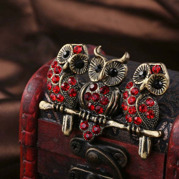 Alloy Animal Owl Fashion Brooch Electroplated For Clothing Accessories Unisex And Men's