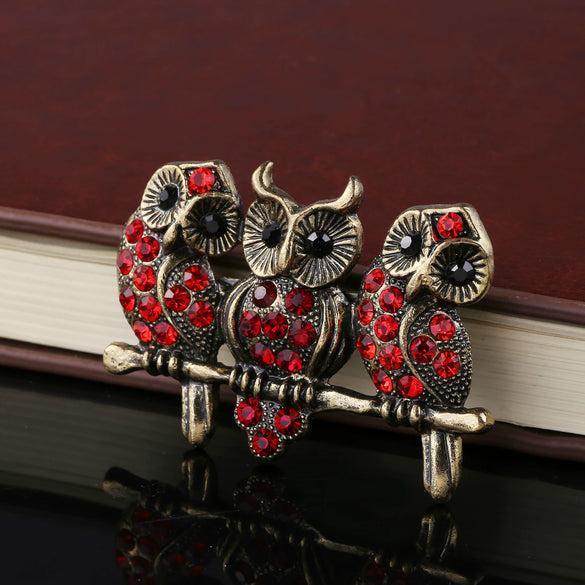 Alloy Animal Owl Fashion Brooch Electroplated For Clothing Accessories Unisex And Men's