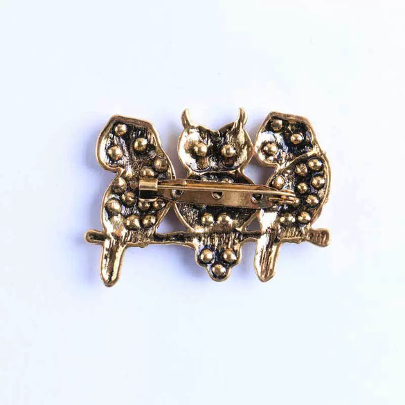 Alloy Animal Owl Fashion Brooch Electroplated For Clothing Accessories Unisex And Men's