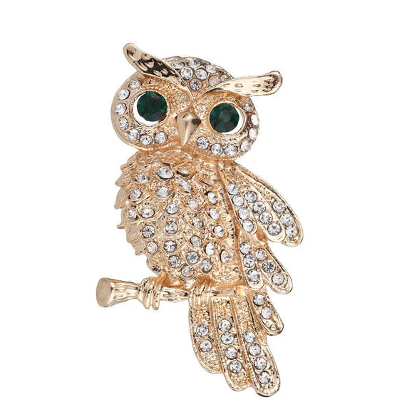Alloy Animal Owl Fashion Brooch For Women With Electroplating