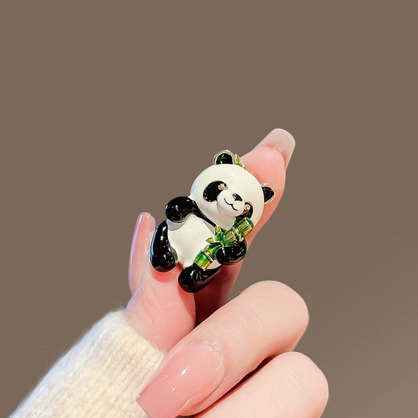 Alloy Animal Panda Brooch Electroplated For Men And Women