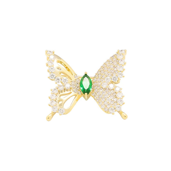 Alloy Animal Pattern Dancing Butterfly Antiexposure Brooch For Women With Electroplating Treatment