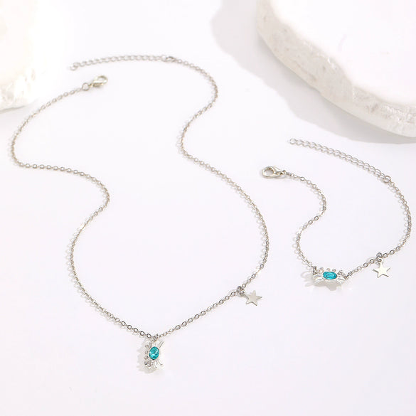 Alloy Animal Pattern Electroplated Women's Crab Bracelet Necklace