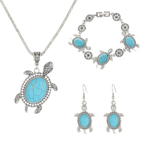 Alloy Animal Pattern Electroplated Women's Three Piece Jewelry Set Earrings Necklace Jewelry With Corn Chain