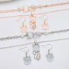 Alloy Animal Pattern Jewelry Set For Women With Diamond Design Including Earrings Necklace And Bracelet