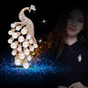 Alloy Animal Peacock Brooch With Pearl Rhinestone Electroplated Clothing Accessories For Women