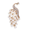 Alloy Animal Peacock Brooch With Pearl Rhinestone Electroplated Clothing Accessories For Women