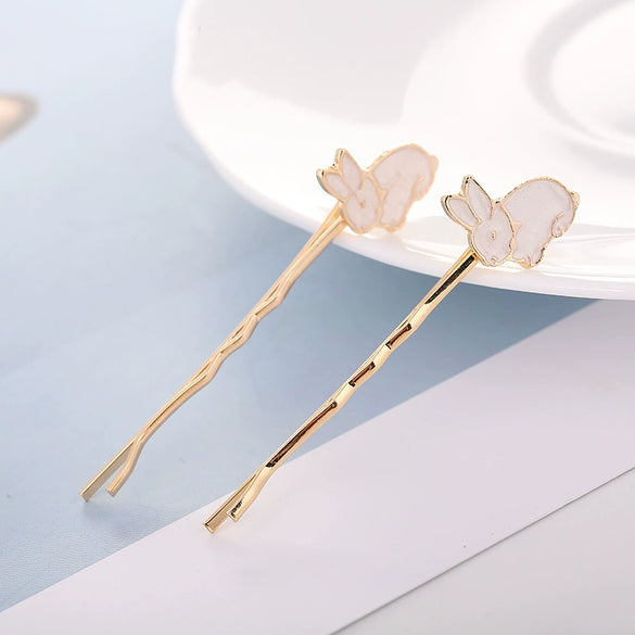 Alloy Animal Rabbit Penguin Hedgehog Electroplated Women's Word Clip Hairpin Trendy Headwear