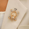 Alloy Animal Shape Retro Green Electroplated Turtle Brooch Highend Niche Jewelry Pin Unisex Accessories