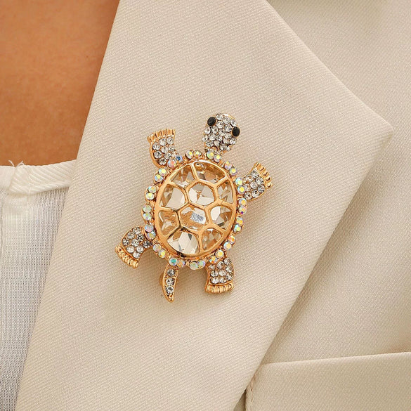 Alloy Animal Shape Retro Green Electroplated Turtle Brooch Highend Niche Jewelry Pin Unisex Accessories