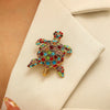 Alloy Animal Shape Retro Green Electroplated Turtle Brooch Highend Niche Jewelry Pin Unisex Accessories