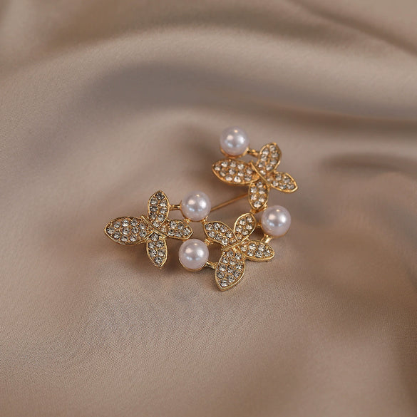 Alloy Animal Shaped Butterfly Brooch For Women With Electroplating Process And Original Design