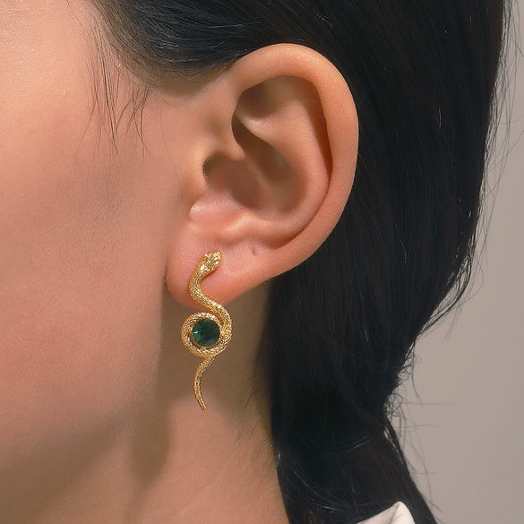 Alloy Animal Snake Women's Diamondencrusted Earrings