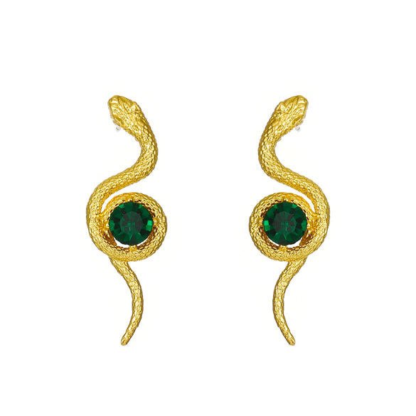 Alloy Animal Snake Women's Diamondencrusted Earrings