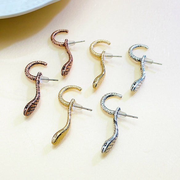 Alloy Animal Snake Women's Exaggerated Fashion Earrings With Electroplating